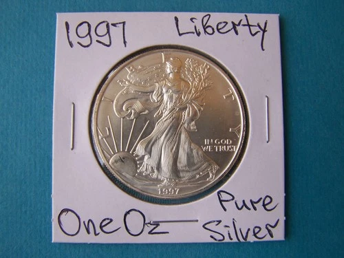 US COINS 1997 YEAR US EAGLE S$1 DOLLAR SILVER COIN 1 OZ FINE SILVER.