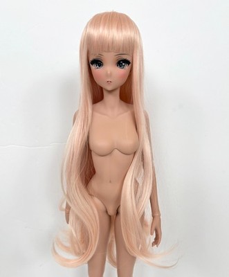 8/9'' Smart Doll wig hime cut bangs extra long Pink Blonde mix  Dollfie Dream