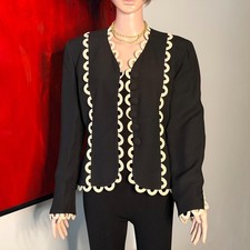 MOSCHINO Cheap and Chic black scallop six-button blazer size 44 from F/W 1992/93