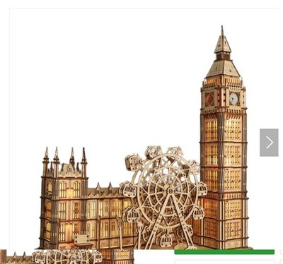 3D Wooden Puzzle Big Ben Model Kits Desktop Clock DIY Building Blocks Creative G
