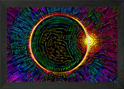Unendlichkeit Planet Finsternis gerahmtes Wandbild Poster Leinwanddruck Bild