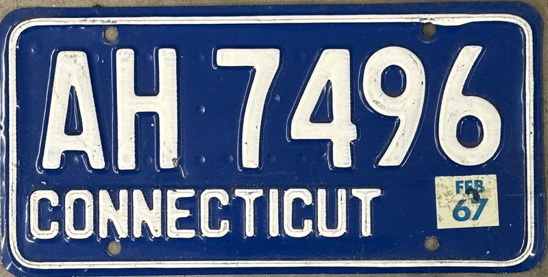 1967 Connecticut License Plate