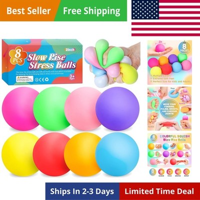 8 Pack Slow Rising Stress Ball,Stress Balls for Kids Adults,Stretchy Fidget T...
