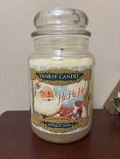 New YANKEE CANDLE 22 Oz NOSTALGIC SNOW Jar HO HO HO LIMITED EDITION Very Rare 