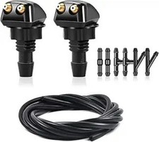 2pcs Universal Front Windshield Washer Nozzles Kit with Fluid Hose, Wiper Spray