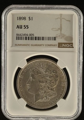 1898 Morgan Silver Dollar P Philadelphia NGC AU 53 Very Nice Coin 90% Silver