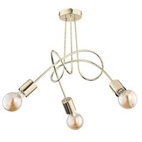 Deckenlampe Metall 3-Flammig B: 48 Cm In Gold E27 Retro Deckenleuchte Wohnzimmer