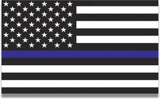 Magnet Me Up Thin Blue Line American Flag Decal, 5x8 5x8, 1 Pack 
