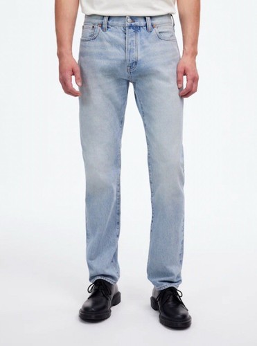 Pantalones de mezclilla Madewell Ribete Kaihara para hombre 30 30 1991 pierna recta Kentfield nuevos - Imagen 3 de 16