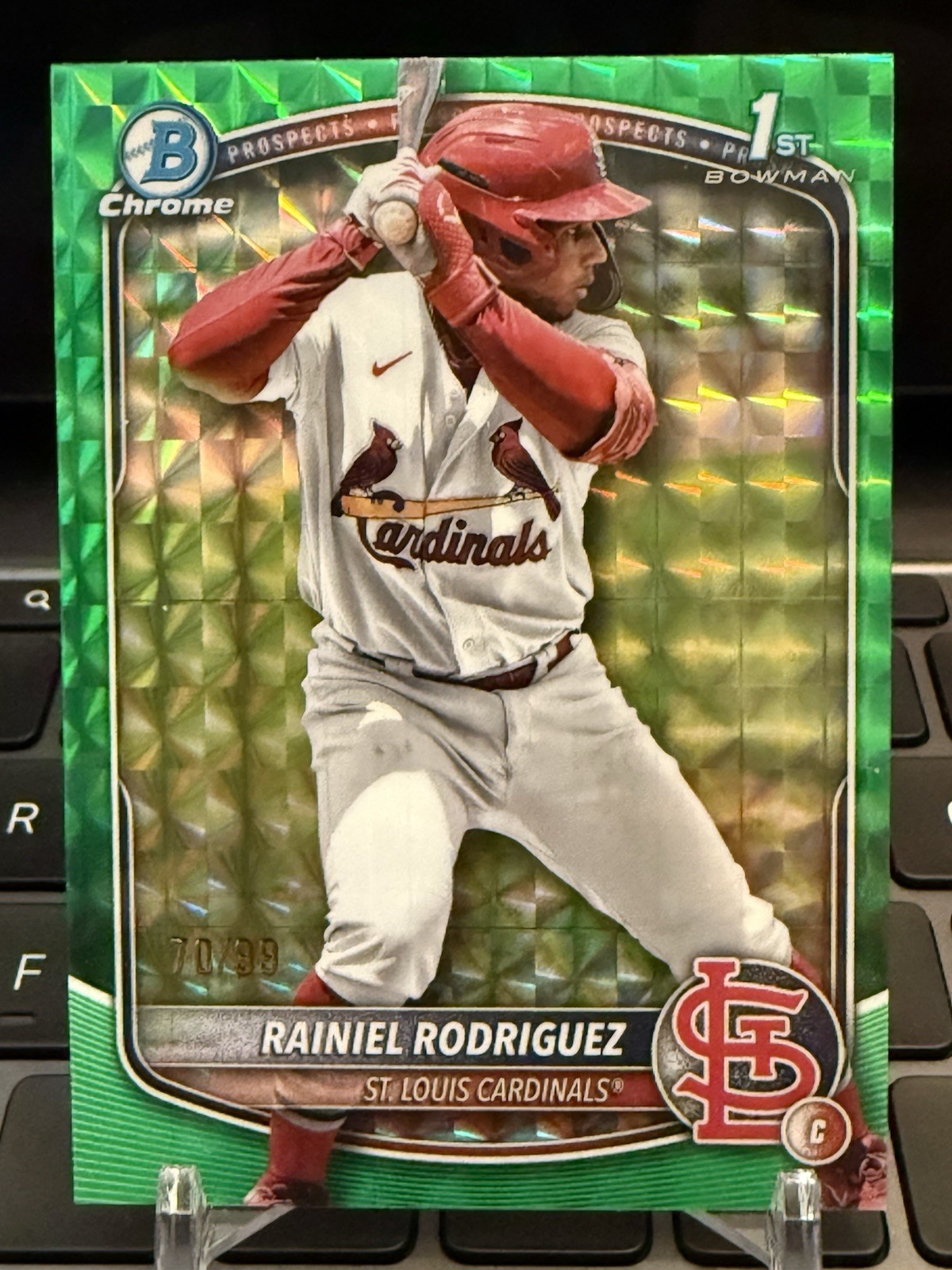 2025 Bowman Chrome Rainiel Rodriguez BCP-200 1st Green Refractor /99 - Cardinals
