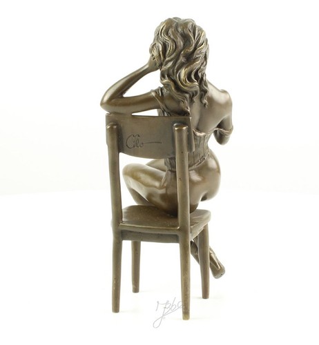 echte BRONZE Bronzeskulptur Deko Frauen Erotik Bronzefigur Statue Akt Nude Figur - Bild 3 von 5
