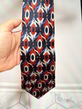 Gianfranco Ruffini Italy 100% Italian Silk Men's Necktie Made in USA Red Silver