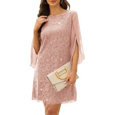 COOAN Wedding Guest Cocktail & Formal Dresses for Women - Lace Sequin Prom