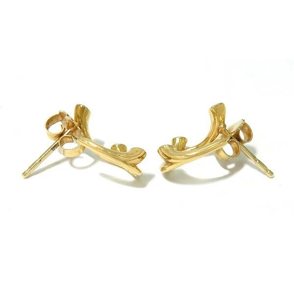 Georg Jensen MAGIC Stud Pendientes Diamante Oro Amarillo 18K 0.6 pulgadas Joy... - Imagen 4 de 4