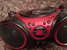 Jensen CD-490 Portable CD Player Sport Stereo - AM/FM Radio Red/Black WORKS