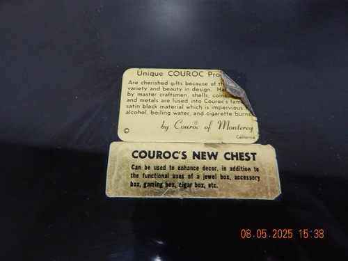Couroc of Monterey California Laquer Box Black Hinged USA Couroc's New Chest - Picture 4 of 5
