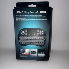 Mini Wireless Backlit Keyboard with Touchpad for PC Smart TV Tablet, Black