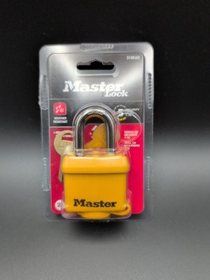 Master Lock 315KAD Covered Outdoor Padlock with Key, 1 Pack, Yellow 3/4'' Shackle