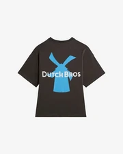 Dutch Bros Coffee 👻 SMALL MEDIUM 👻 Lonely Ghost Windmill Boxy Tee Shirt NEW