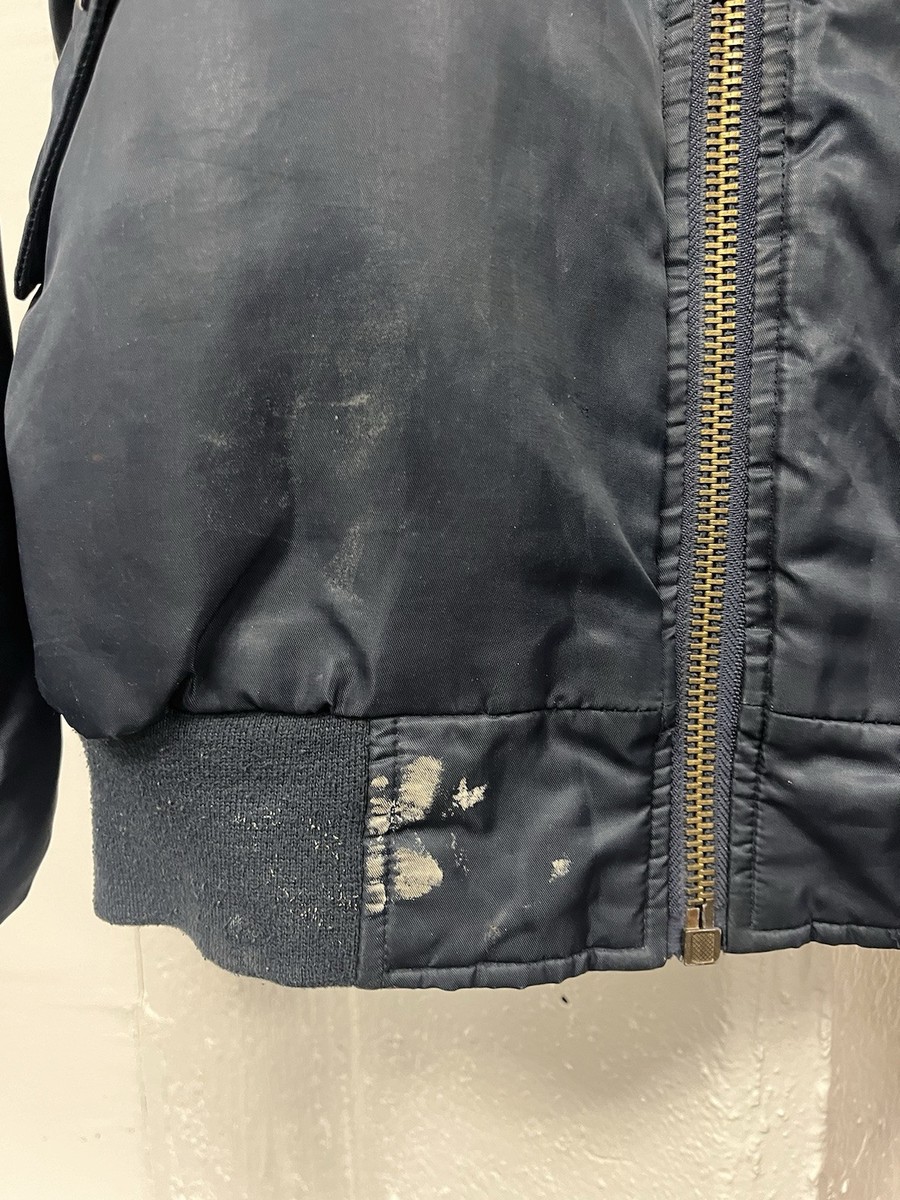 Vintage The North Face MA-1 Bomber Jacket Navy Large
