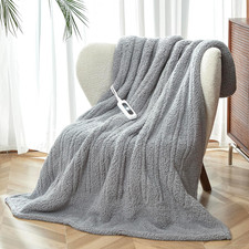 Heated Throw Blanket Double Sided Sherpa, Soft Heating Electric Blanket for Bed,