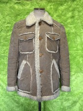 Vintage Shearling Marlboro Man Rancher Coat Jacket Union Made Large READ