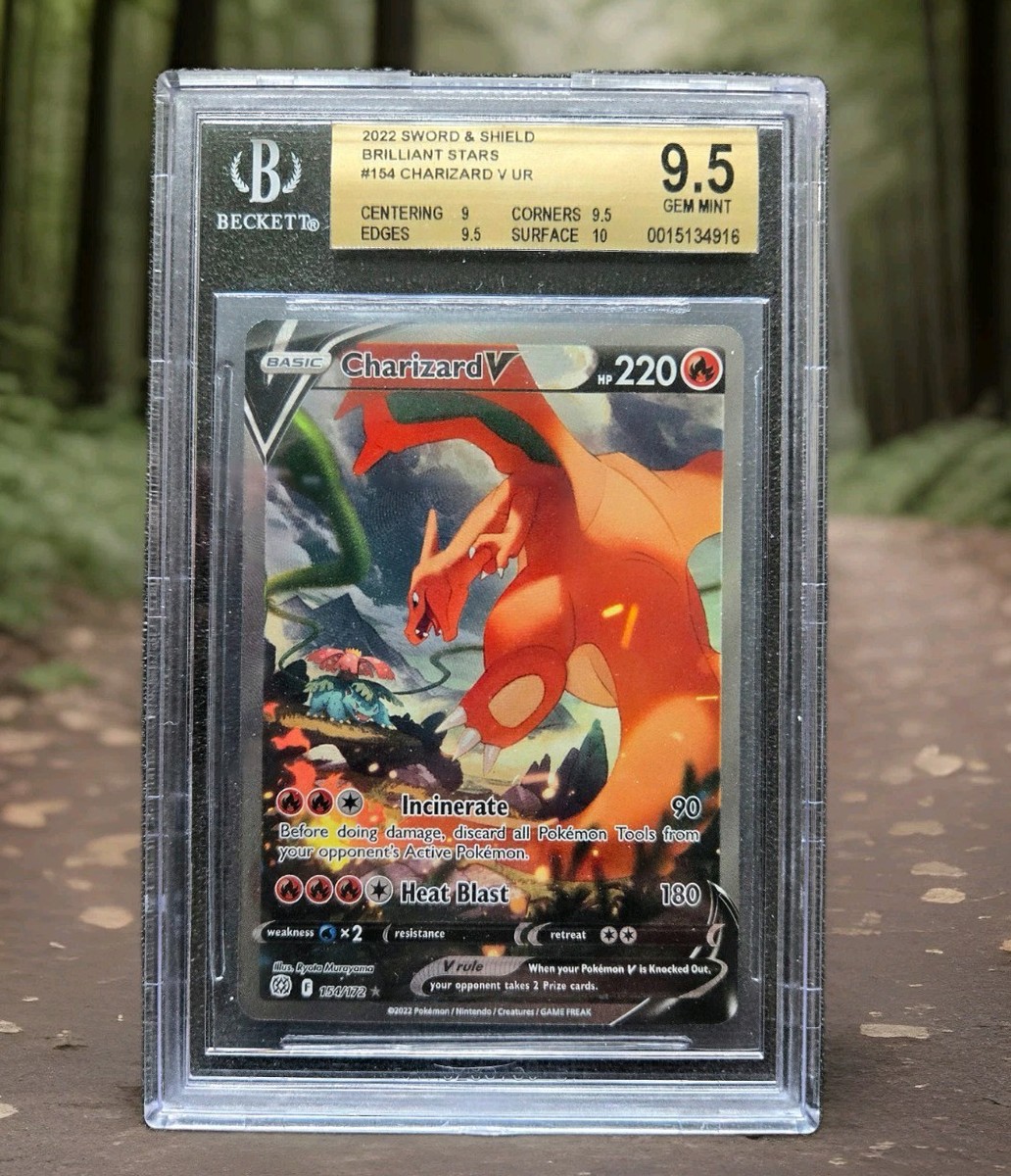 pokemon brilliant stars chase cards 2022 Pokemon Brilliant Stars Charizard V Full Art #154 BGS 9.5 Gem Mint  Amazing