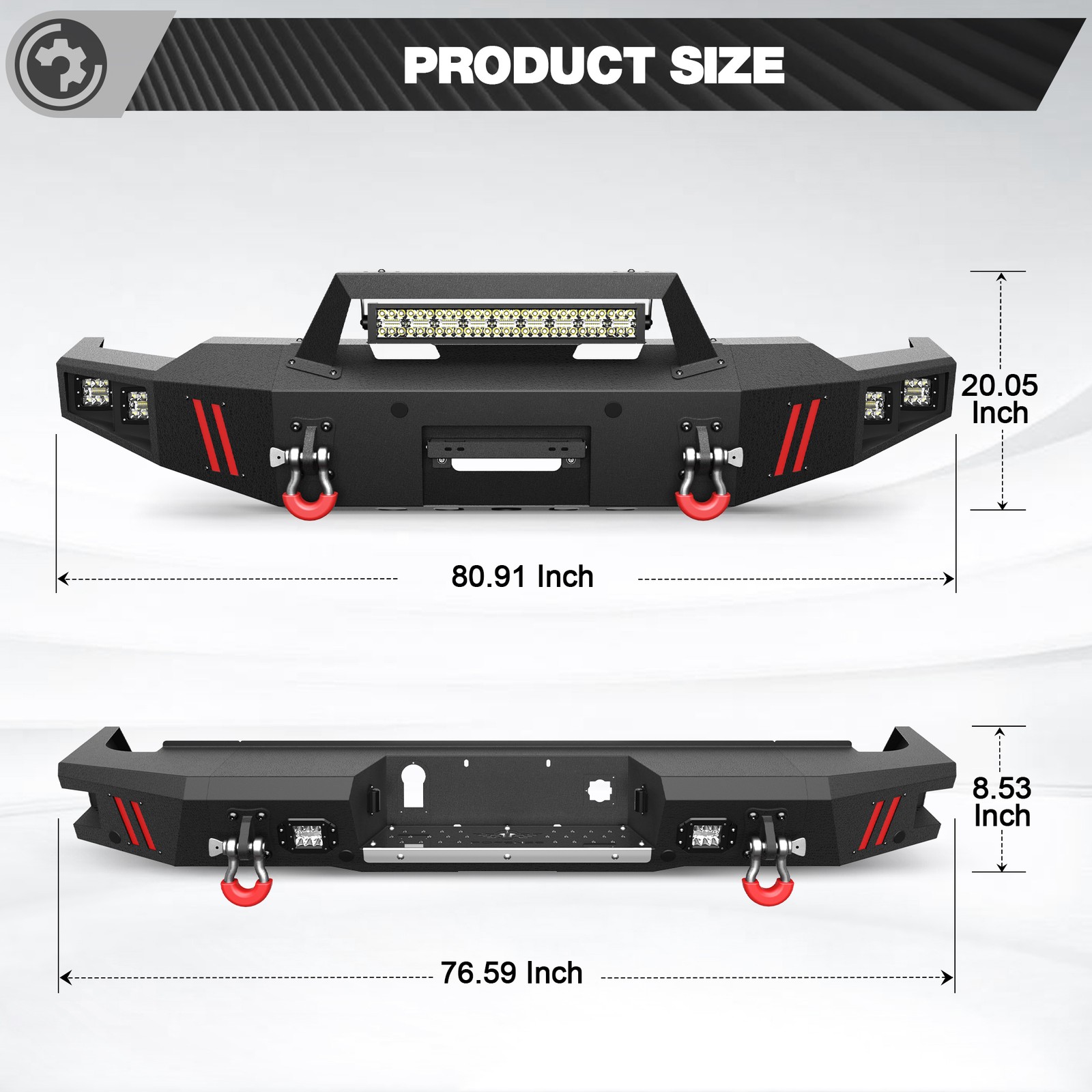 For 2020-2023 Chevy Silverado 2500HD/3500HD Front & Rear Bumper With Winch Plate