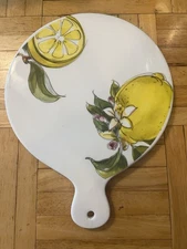 Effetti Ceramic Italy Charcuterie Trivet Hanging Cutting Board Lemon Design