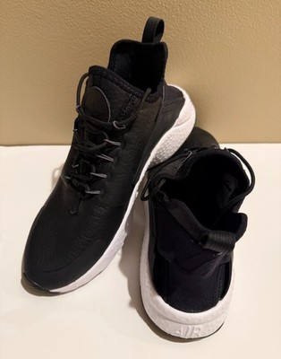 Nike Air Huarache Run Ultra Premium Black White Sneakers Womens EUC