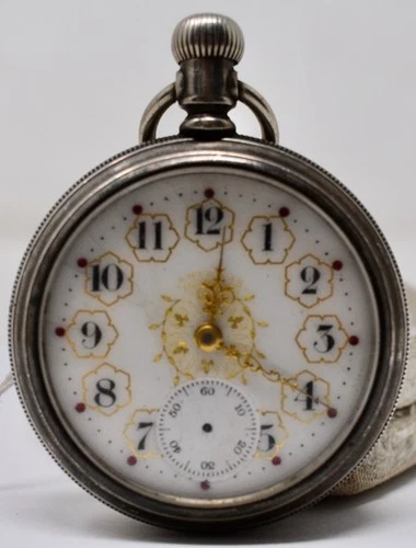 FANCY 1900 Antique Elgin Grade No. 20 16j Pocket Watch Sterling Silver Shell