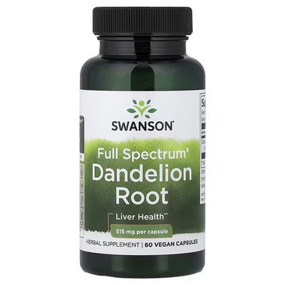 Swanson Vitamins, Full Spectrum Dandelion Root, 515 mg, 60 Vegan Capsules
