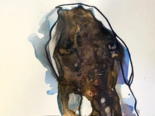 Abstract Mixed Media Ink Watercolor Painting on 11 X 15” Paper Contemporary