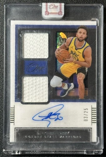 STEPHEN CURRY 2020-21 PANINI ONE AND ONE DUAL GU JERSEY AUTO 3/25 WARRIORS