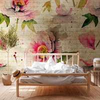 Livingwalls The Wall, Florale Tapete, Beige, GrüN 382761