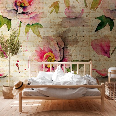 Livingwalls The Wall, Florale Tapete, beige, grün 382761