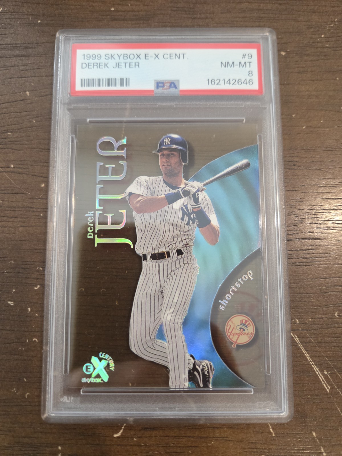 1999 Skybox E-X Century #9 Derek Jeter PSA 8 view 1
