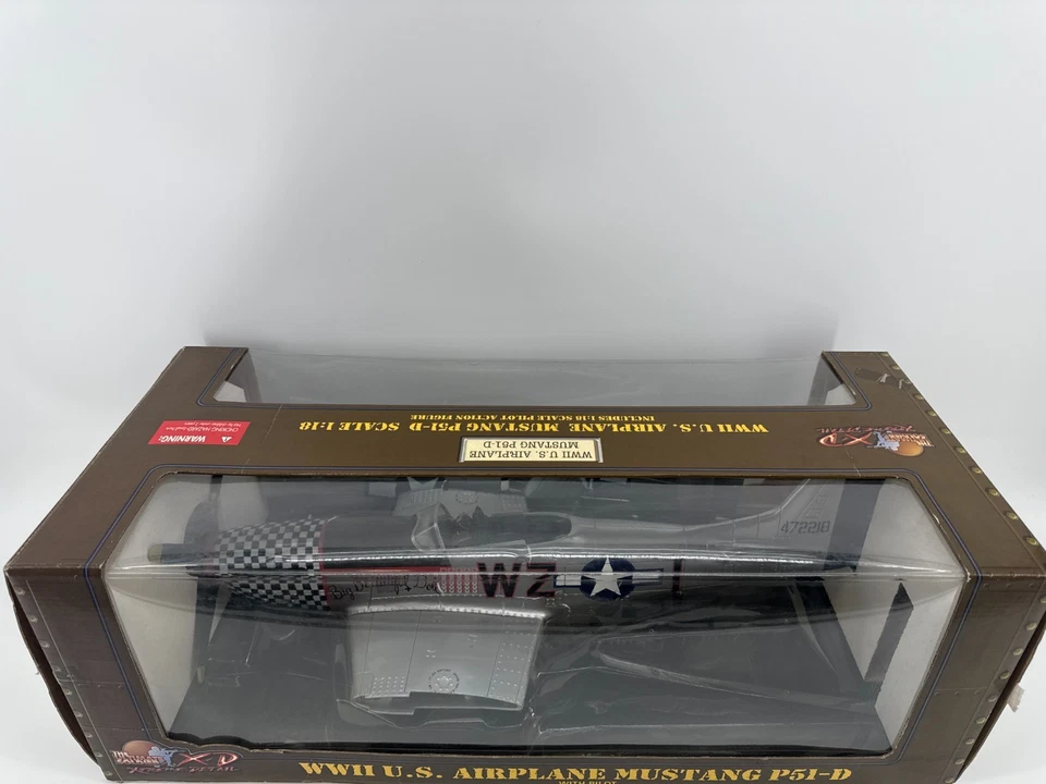 Segunda Guerra Mundial Mustang P51-D 1:18 Avión Grande Hermosa Muñeca Piloto Siglo XXI Juguete XD Foto 4 de 4