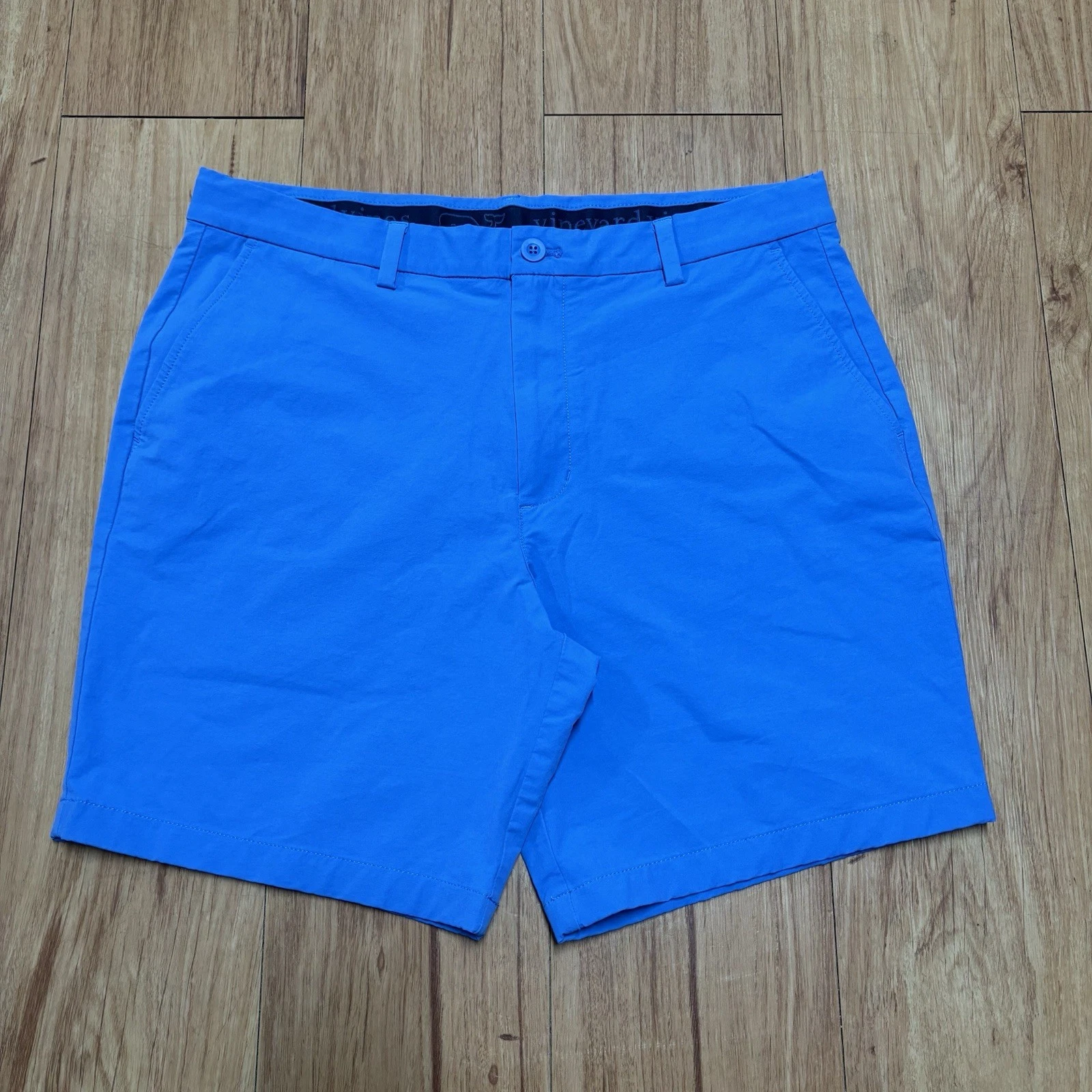 Vineyard Vines Shorts Mens 35 Blue Performance Stretch Logo Athletic Golf Casual