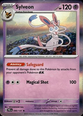 SYLVEON 040/131 HOLO RARE PRISMATIC EVOLUTIONS POKEMON HOLO NM