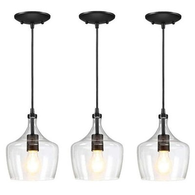 Hukoro 3-Pack 1-light Dark Bronze Mini Pendant Light