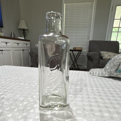 Clear Glass Square Modern Collectible Bottle Decorative Display Container