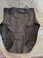 SOMA VANISHING TUMMY RETRO BRIEF W/ LACE PANTIES IN GRAY INK SIZE SMALL NEW TAG
