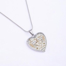 Women Angel's Wings Heart Pendant Mom Necklace Stainless Steel Necklace  