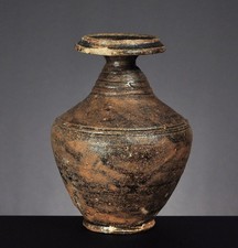 Brown glazed Khmer jar, Angkor period, Thailand or Cambodia, 12th to 14thC