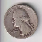 1941-P WASHINGTON QUARTER 25¢ PHILADELPHIA 90% SILVER COIN UNITED STATES MINT