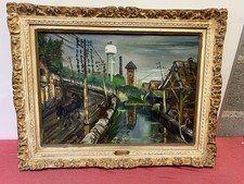 Hérimoncourt (doubs)Tableau Roger Comte HST  P8 signé  basG  cadre Montparnasse