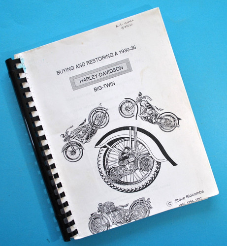 1930-36 Harley Big Twins Restoring Service Manual Book V VC VD VDS VS VL VLD VLH