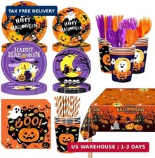 Halloween Party Supplies, Plates and Napkins, Serves 24, 193 Pcs