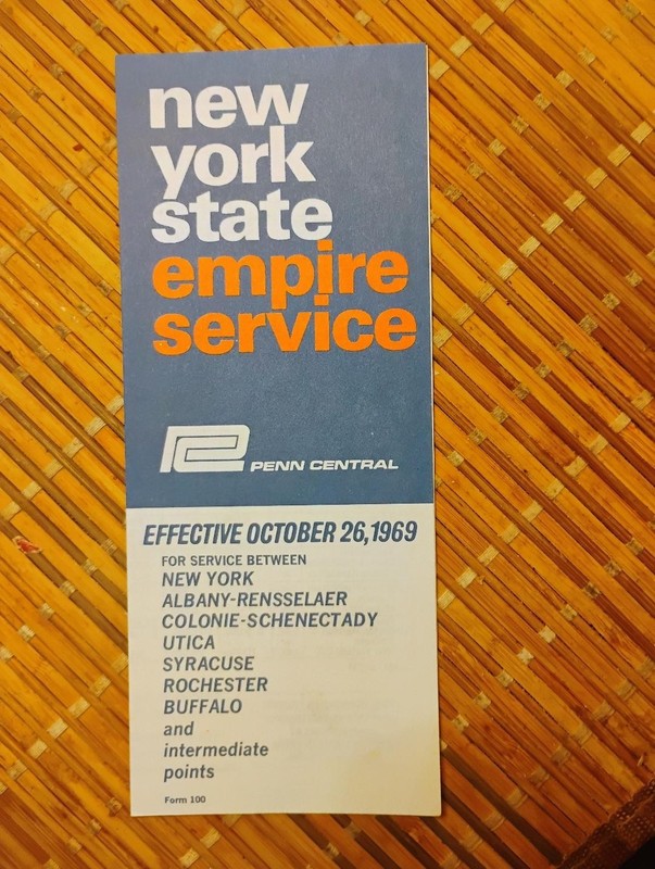 Vintage October 26, 1969 New York State Empire Service Penn Central Brochure